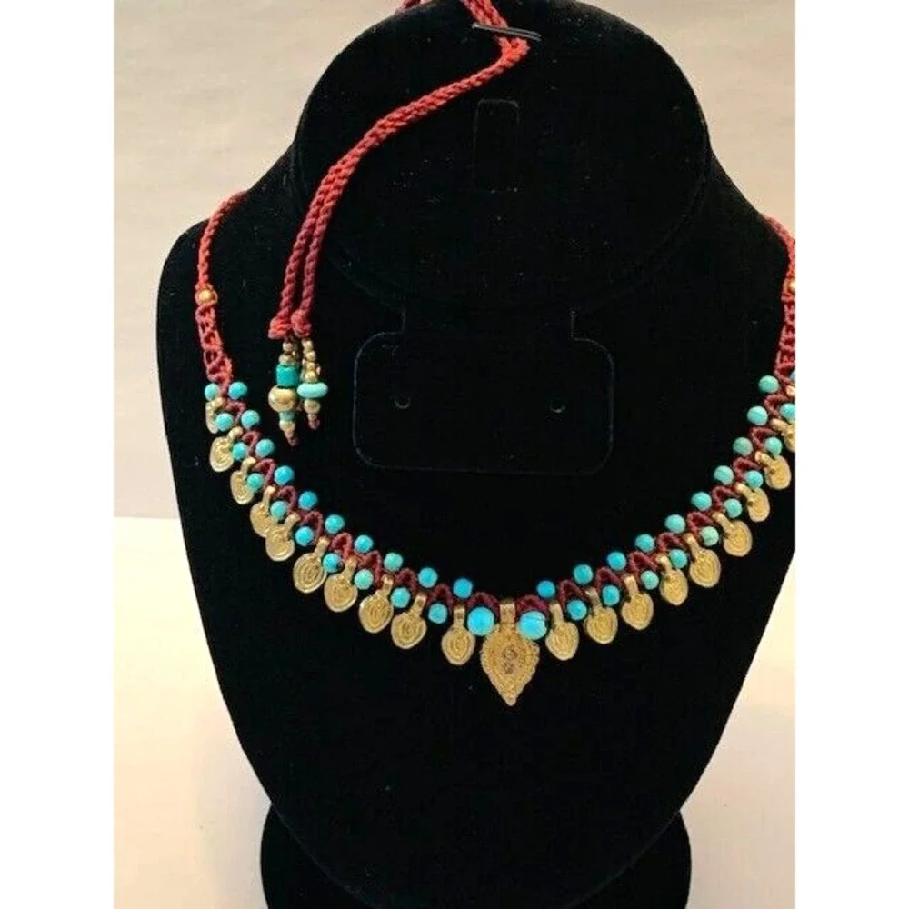 Statement Necklace Handmade Paulina Barcelona OOAK Boho Ethnic Adjustable Spain